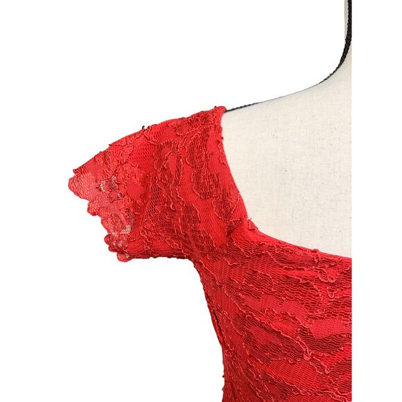 Betsy & Adam Square Neck Lace Overlay Sheath Dress - Picture 6 of 10